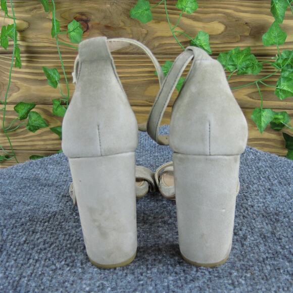 Steve Madden Women Carrson Open Toe Beige Leather Pump 6 Medium Gently Used 2025 - Picture 4 of 7